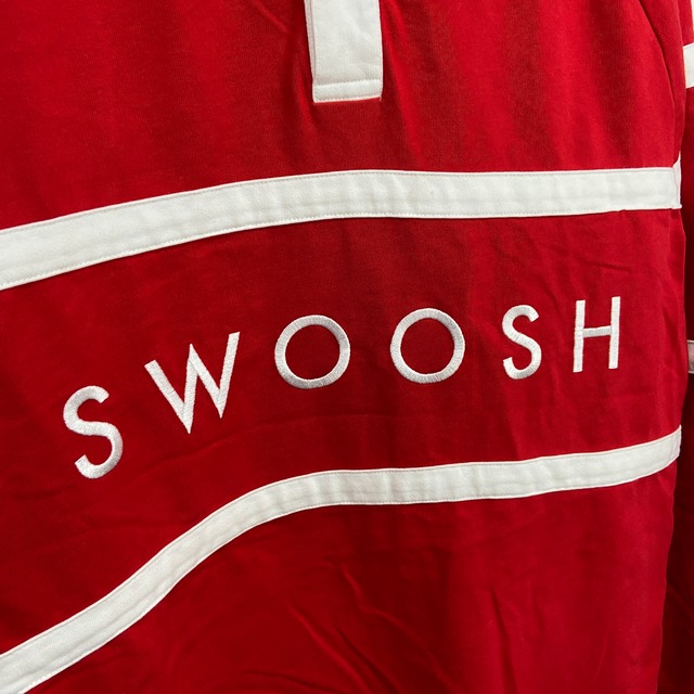 『送料無料』NIKE ナイキ　ラガーシャツ　ビッグロゴ　SWOOSH XL 赤　ストリート