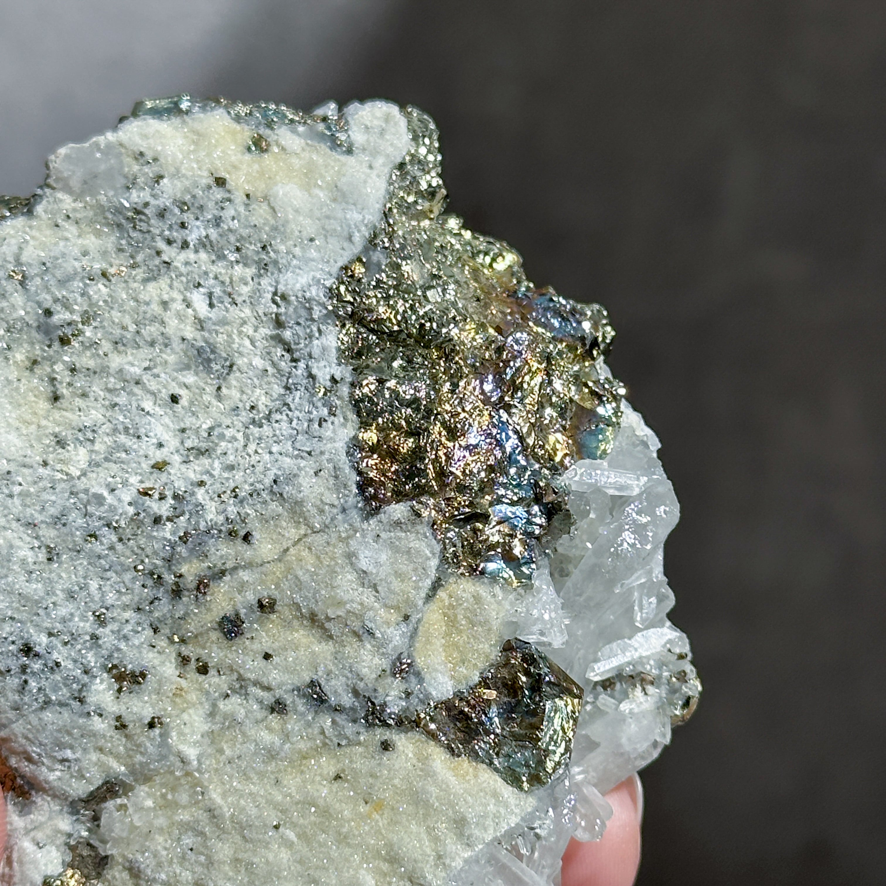 クリアクオーツwithパイライト 原石15◇Clear Quartz with Pyrite