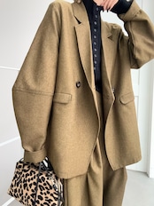 【9月上旬発送】edge line sleeve color stitch 【Jacket】/mustard