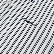 TOURSTAGE ツアーステージ ストライプ柄 襟メッシュ 半袖 ポロシャツ サイズ LL /ゴルフ/メンズ/ホワイト×ブルー