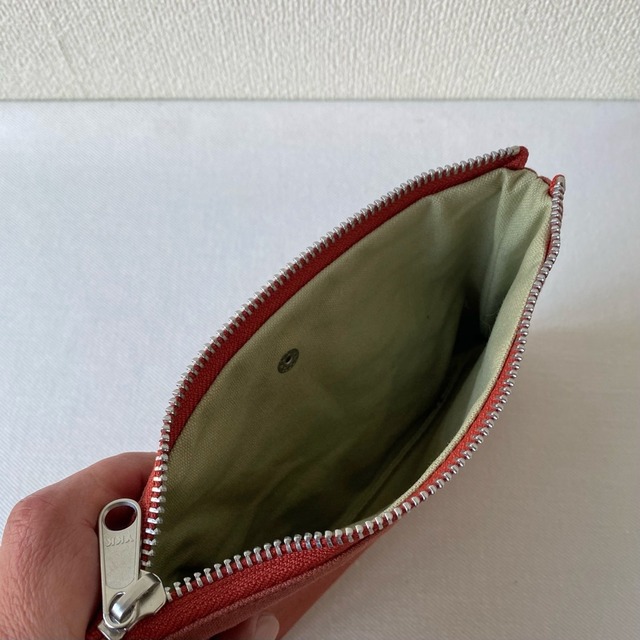 【全6色】外ポケット付きポーチ／倉敷帆布11号【受注制作】