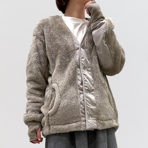 SHUKADO double-face boa V-neck cardigan