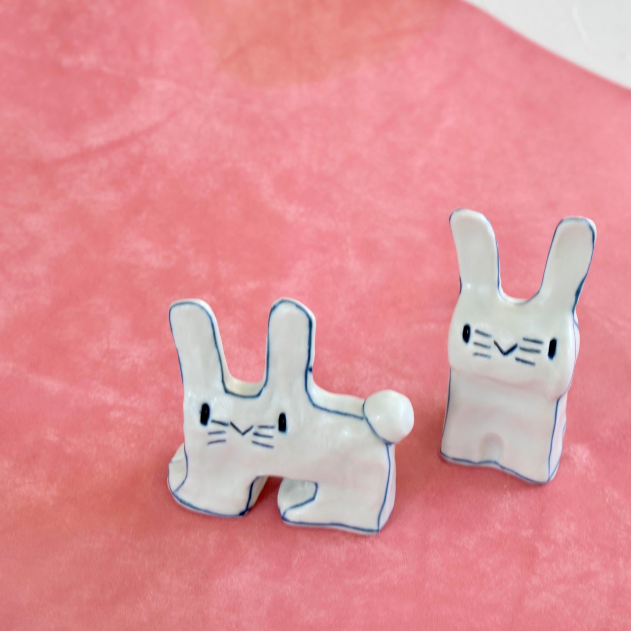 村田菜穂美 干支 染ライン 白うさぎ