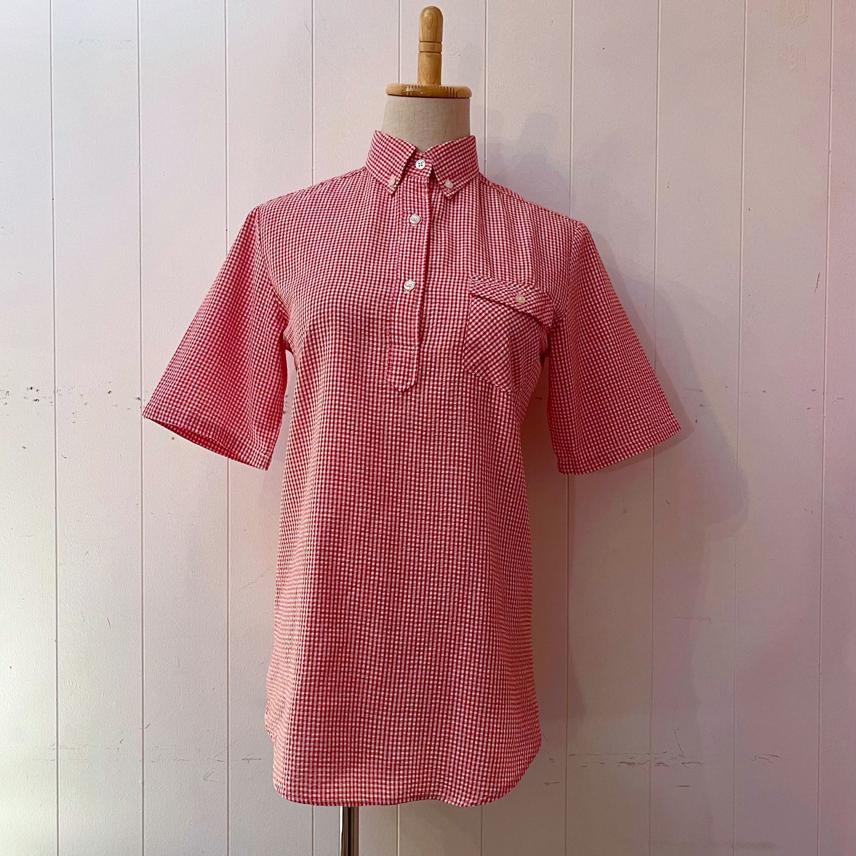 red gingham check shirt