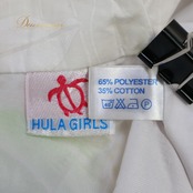 フラダンス 衣装 HULA GIRLS フラガールズ ワンピース ドレス ホワイト系 フリル モンステラ柄 ボリューム 裏地 かわいい 華やか 鮮やか 明るい 爽やか 軽やか 白 黄緑 緑 ハワイアン アロハ ハワイアンプリント フラ ダンス 練習 グリーン系