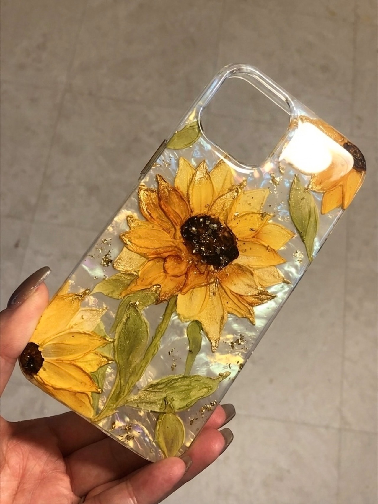☀️昼の部☀️【iPhoneケース】 テクスチャーひまわり