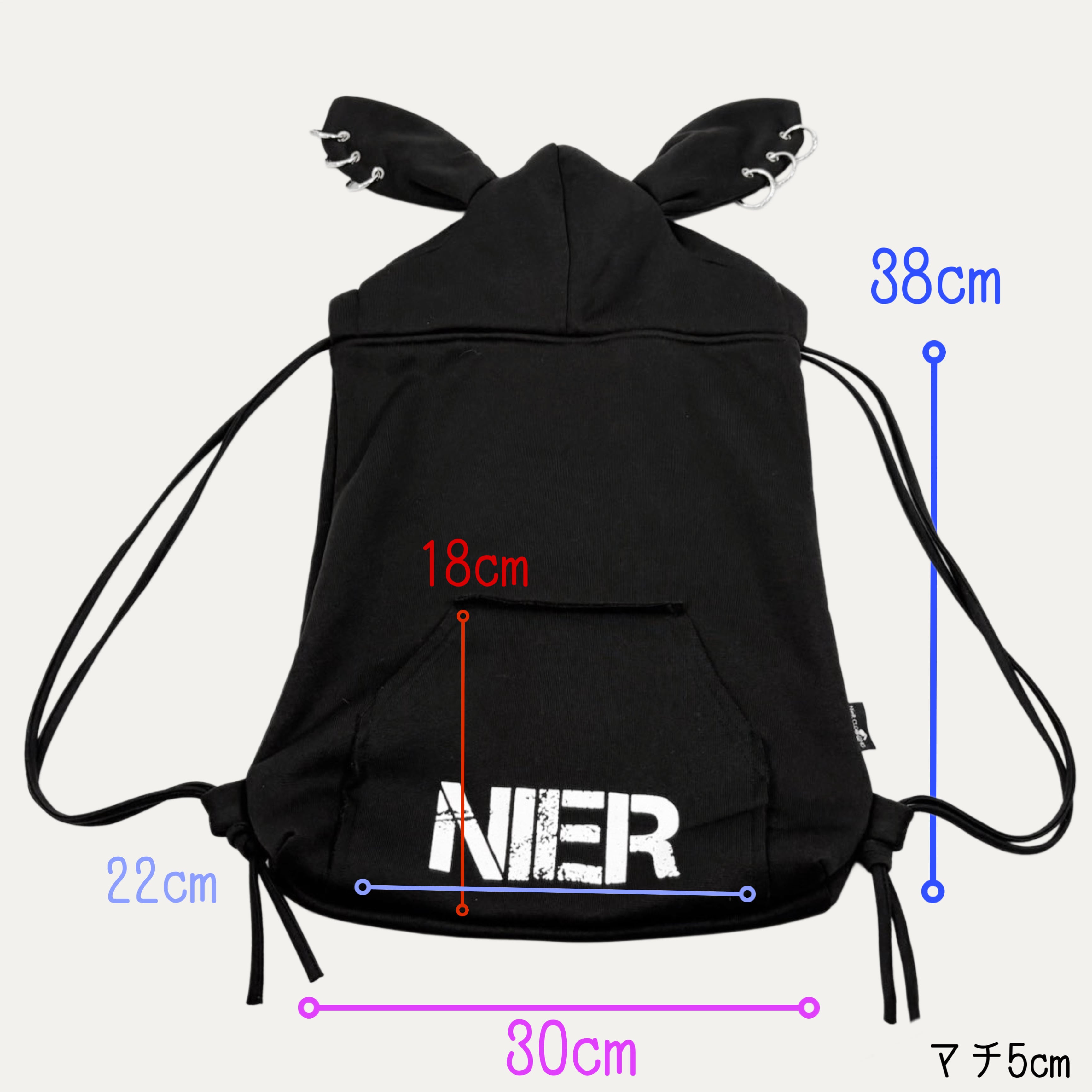 NIERうさ耳PARKAフリースナップサック | NIER CLOTHING