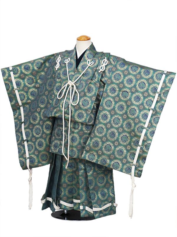 男の子用　着物 七五三 着物 男の子 5歳 羽織袴セット「紺 鷹、蔓帯」フルセット
