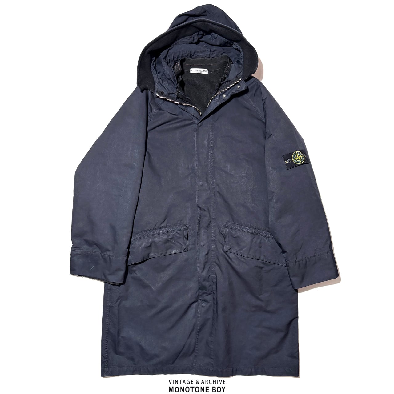 STONE ISLAND 2006AW Vintage Navy Long Coat XL Dutch Rope Liner