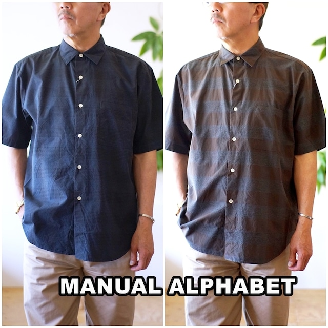 manualalphabet 　マニュアルアルファベット　レギュラーカラーシャツ　半袖シャツ　ルーズフィットシャツ　MA-S-666