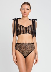 Lace and satin　ハイウエストショーツ　ツインセット　