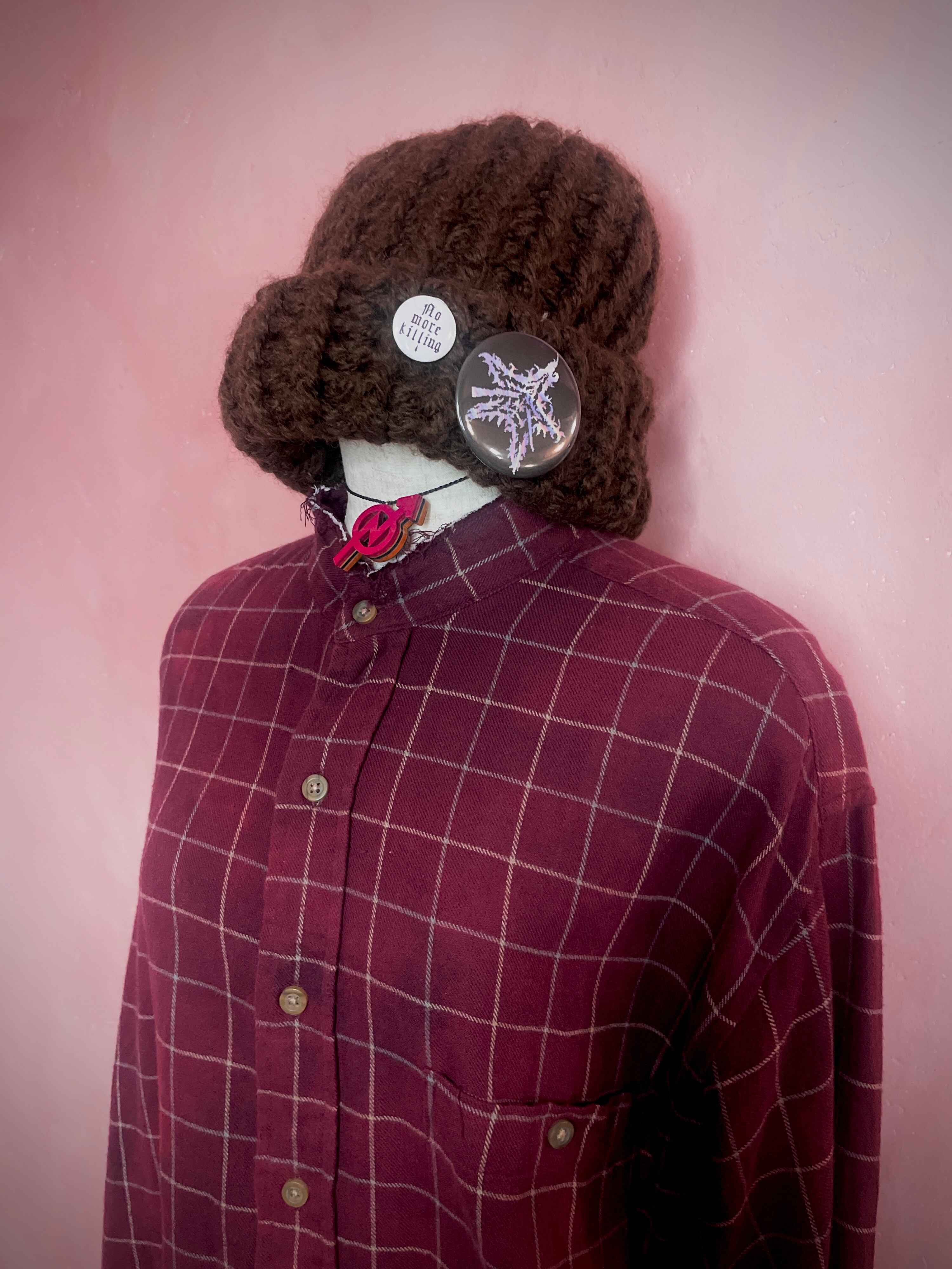 used custom bleach flannel shirt