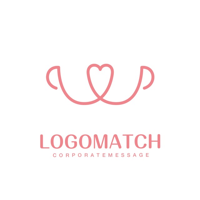 ハートでつながるマグカップのロゴ