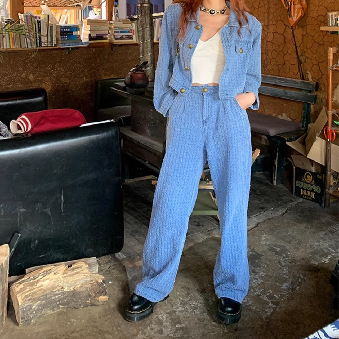 ⭐︎2025トレンド先取り⭐︎ デニム風 セットアップ （F17） | Suri