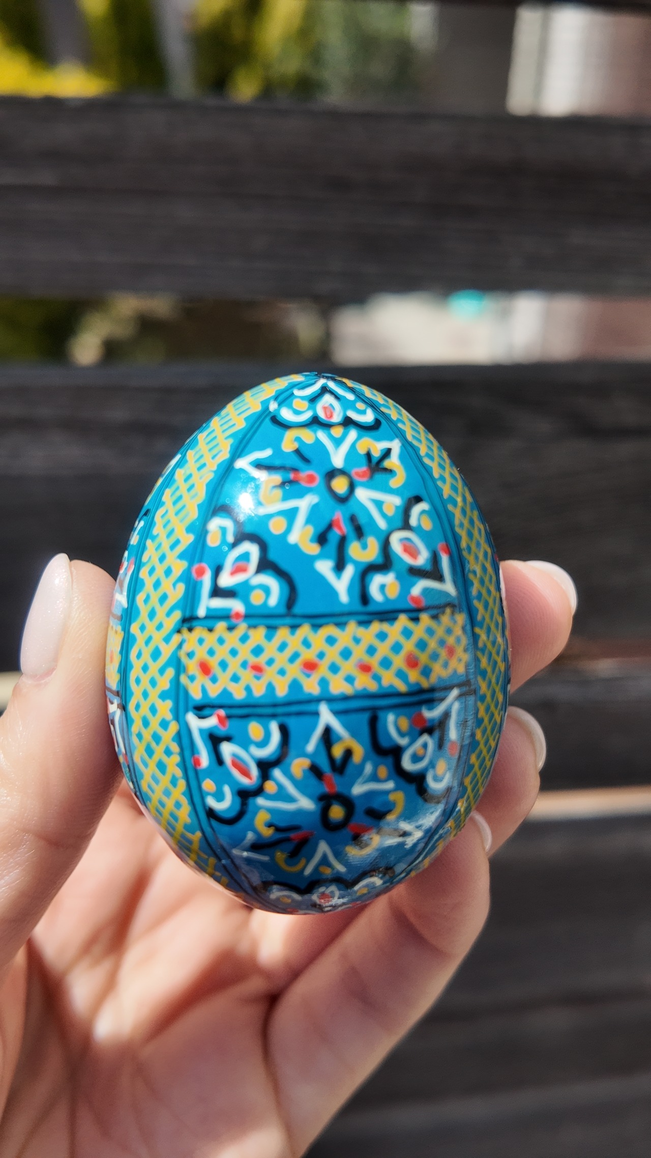 装飾用木製プィサンカ（イースターエッグ）with stand　コロミヤモデル - 7