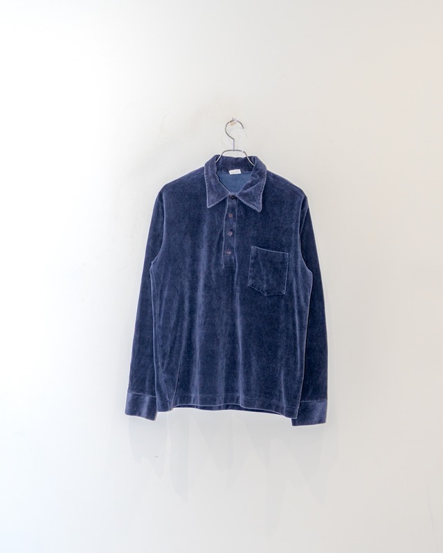 70s L/S VELOUR POLO SHIRT