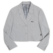 SHINING LOGO CROP BLAZER_GREY