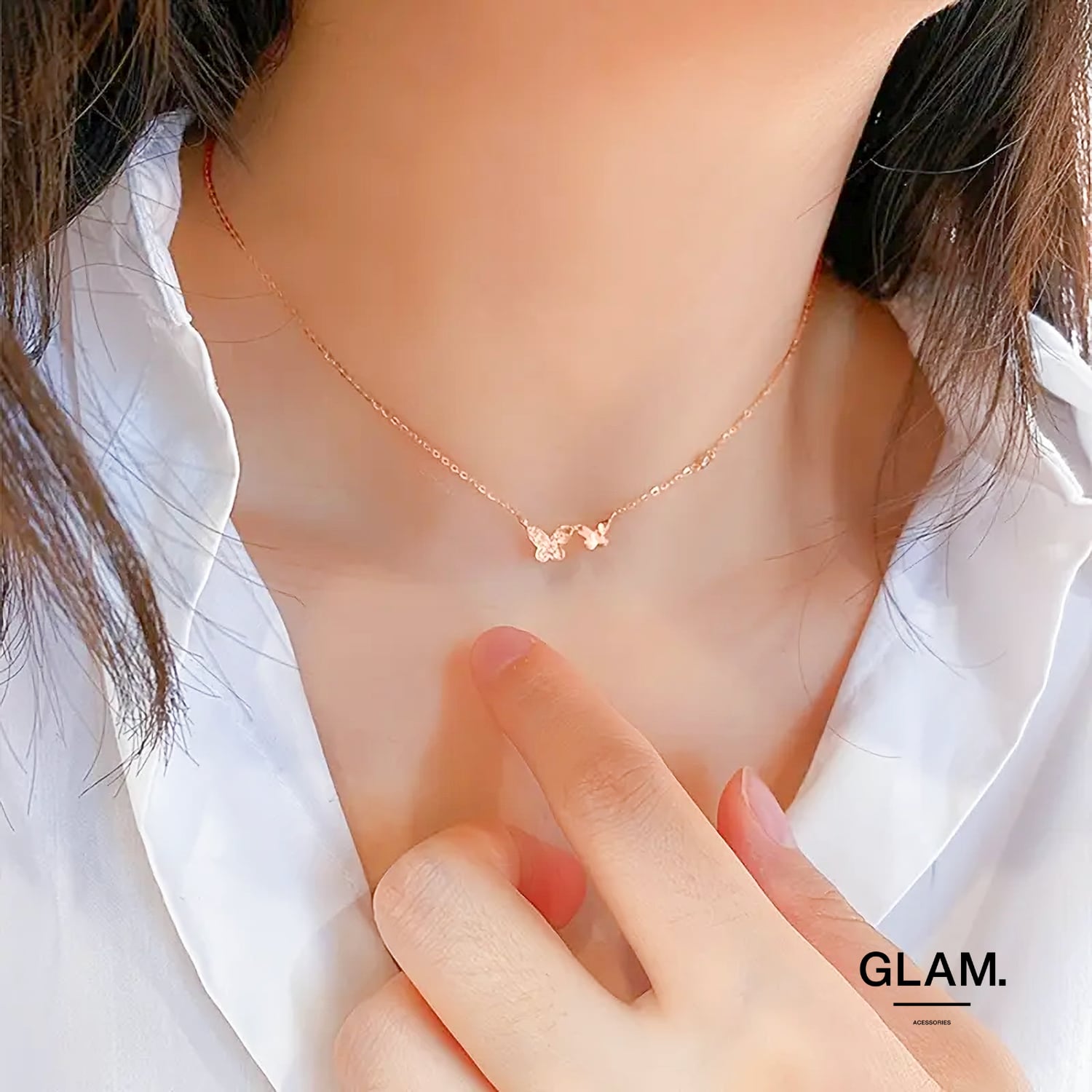 AHKAH アーカー バタフライパヴェ ネックレス K18 AHKAH アーカー