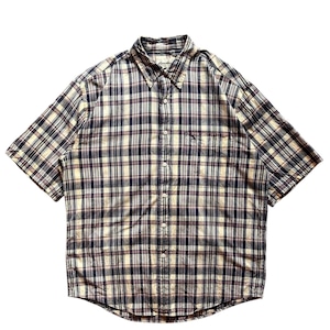 【90s】00s Eddie Bauer エディーバウアー ボタンダウン 半袖シャツ メンズ M 黄/yellow チェック コットン アウトドア vintage 古着