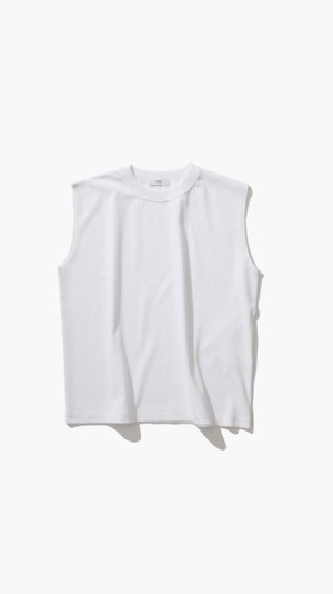 ATON -DRY COTTON JERSEY | NO-SLEEVE PULLOVER- :WHITE, :BLACK