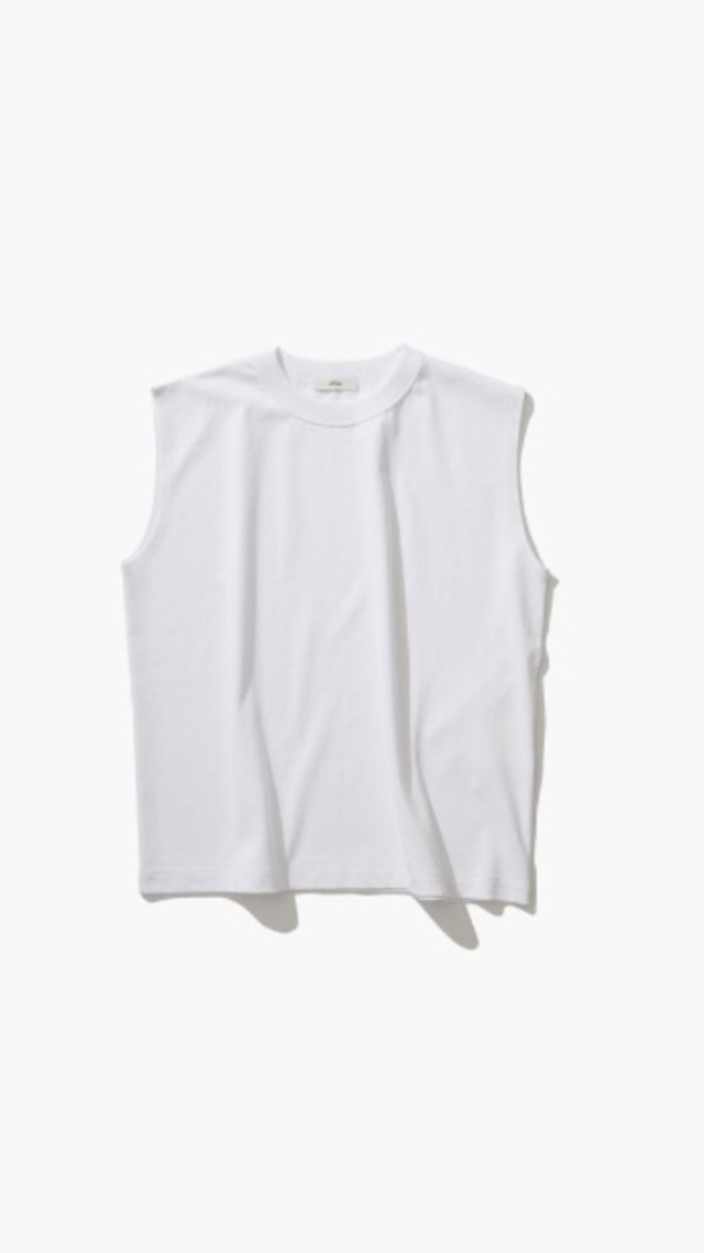ATON -DRY COTTON JERSEY | NO-SLEEVE PULLOVER- :WHITE, :BLACK