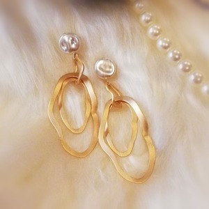 gold pearl pierce 【p022】