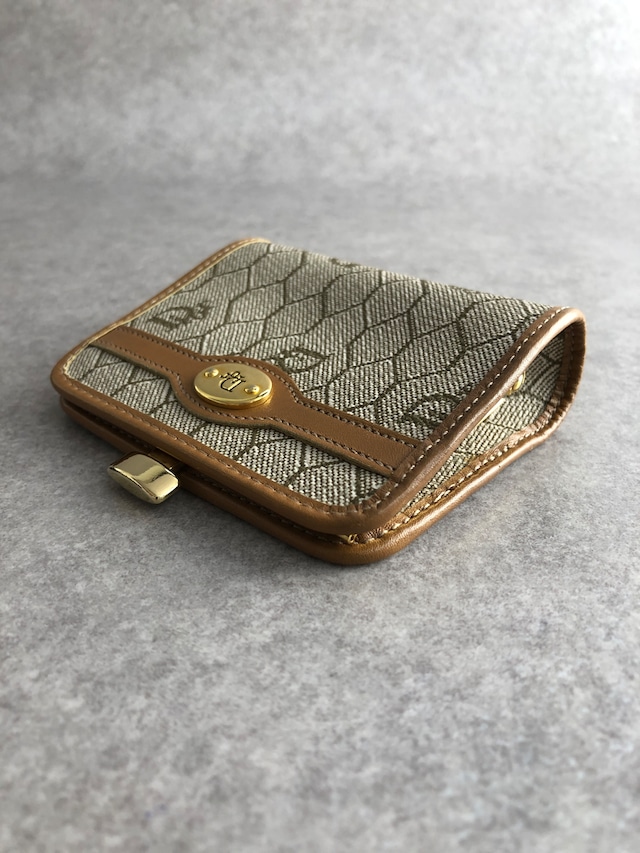 Christian Dior クリスチャン ディオール ハニカム柄 財布 ベージュ ロゴプレート PVC コインケース vintage ヴィンテージ オールド ds7dx5