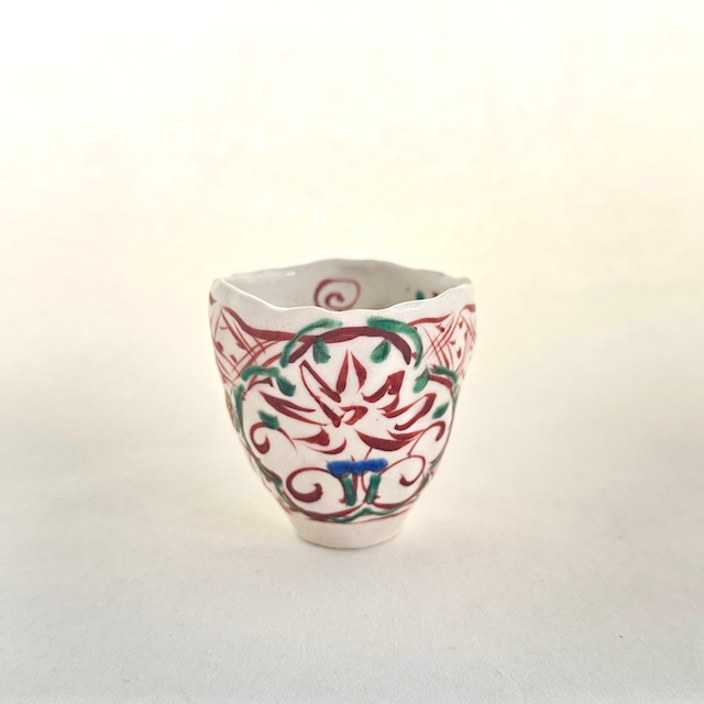 金彩志野赤絵草花文楕円浅鉢【榛澤宏】 金彩志野赤絵草花文楕円浅鉢【榛澤宏】