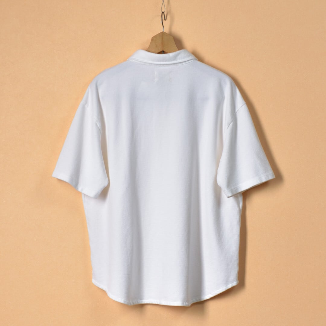 Kepani ケパニ ラフィーヘビーウエイトピケ ラウンドカラーポロ・ホワイト【送料無料】