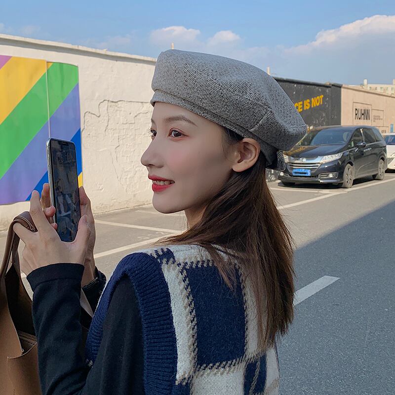 スタンダードオータムウィンター レトロ 帽子 秋物 冬物 ベレット ヘアアクセサリー ブラック・アイド・ピーズ33775730351