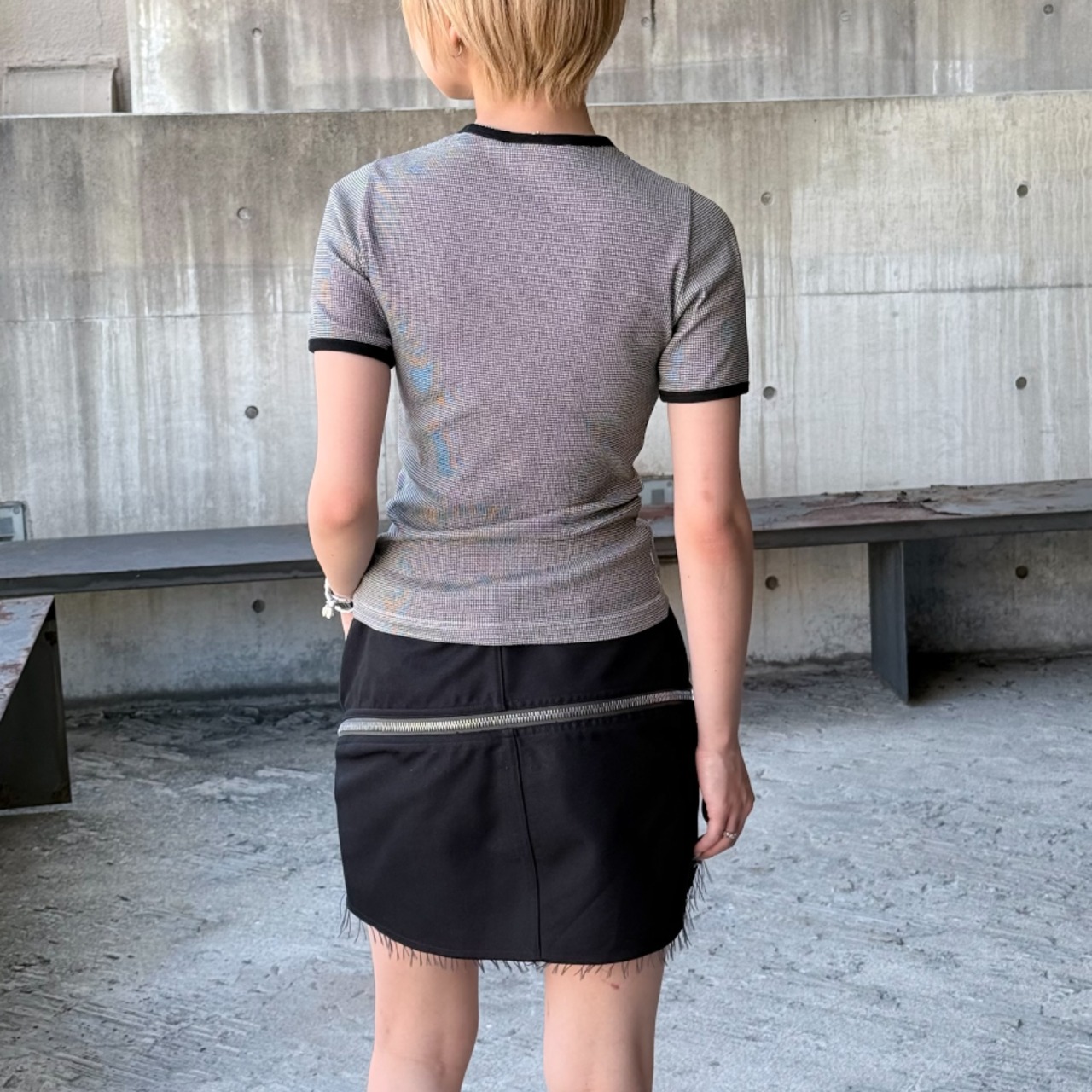 【Courrèges】HOUNDSTOOTH CONTRAST T-SHIRT - 9