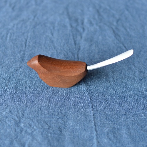 鳥ヶ丘製作所　小鳥のペーパーナイフ（ブラックウォールナット×アルミ）　商品番号：7100