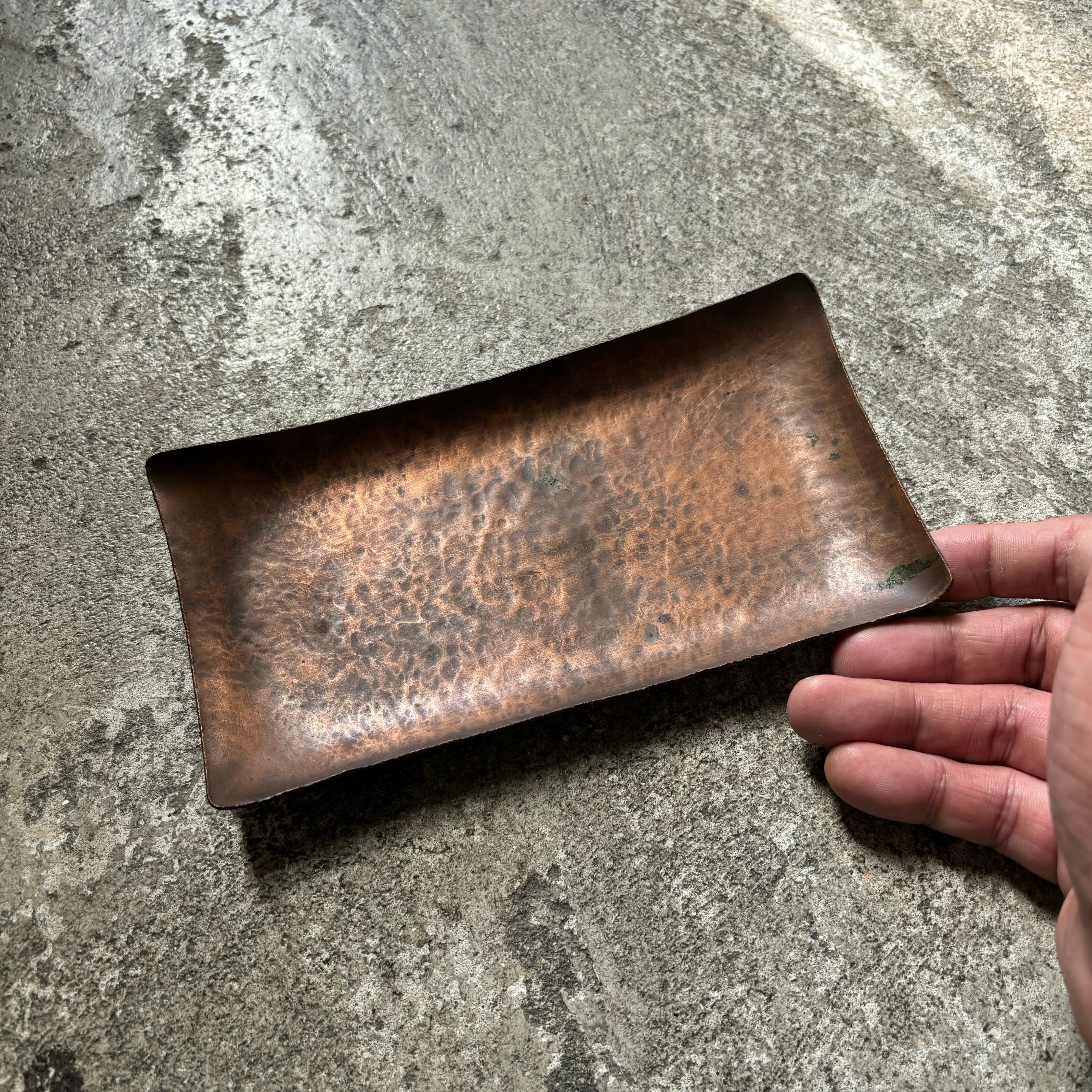 銅板 打ち出し ハンドメイド コイントレイ お香立て 銅 アンティーク