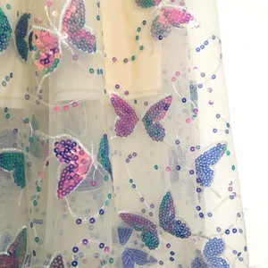 シャイニーバタフライ　スパンコース刺繍スカート　M25176