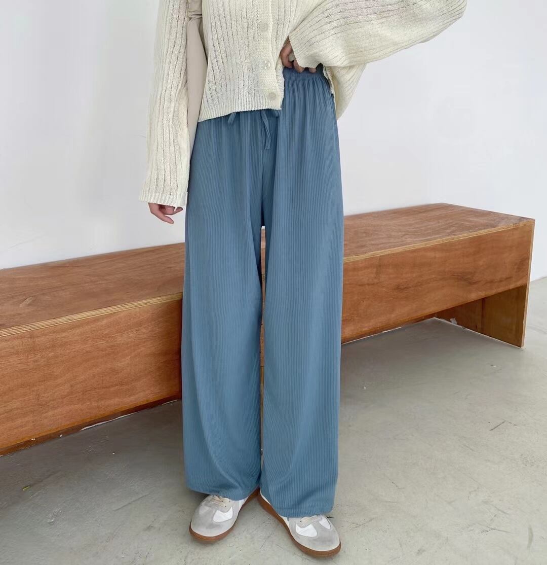 ウエストゴム　リブワイドパンツ　AJ205-614