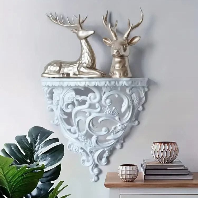 フランス　アンティーク  ウォールシェルフ　飾り棚　壁掛け　シェルフ　雑貨 4段ウォールシェルフ.15 フランスアンティーク家具 壁掛け棚 ディスプレイ