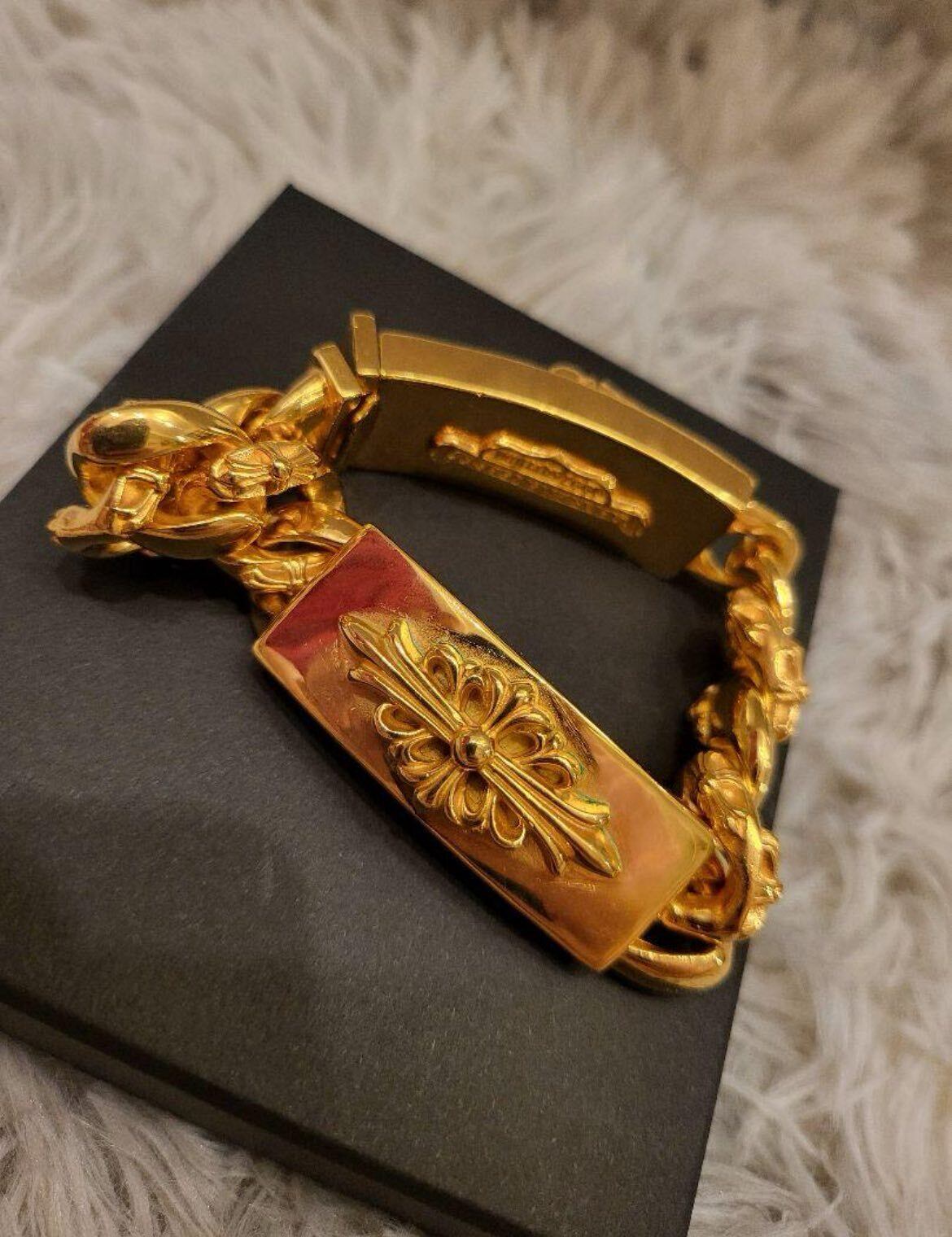 CHROME HEARTS クロムハーツ ダブルID ブレスレット 22k ゴールド