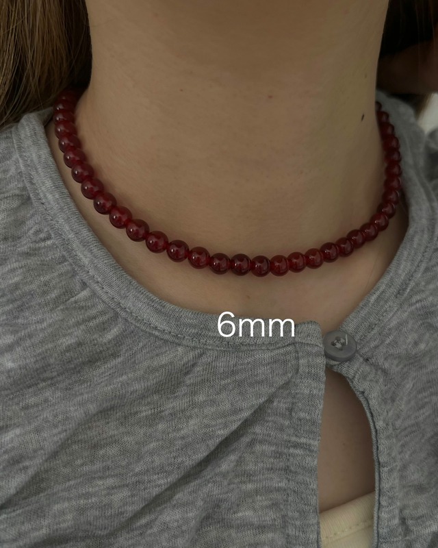S925 Red agate 2way hook necklace (N242