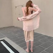 Crinkle Sheer Blouse F0618