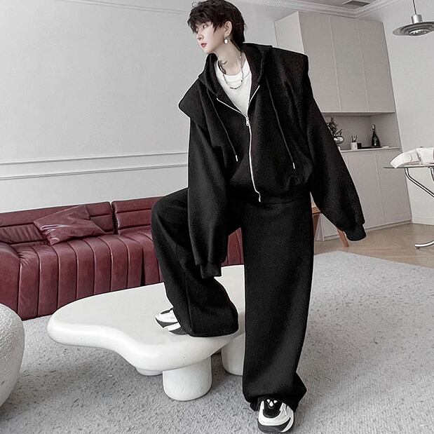 HALEO フード付きセットアップ　上下セット ブラック 大人気HALEO CARGO STRETCH セットアップ 最新モデルが登場