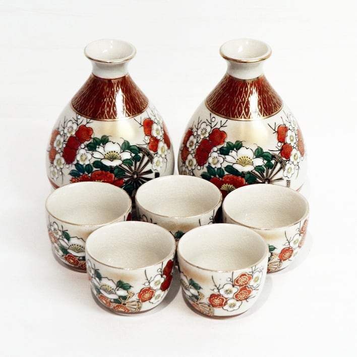 新品】九谷焼 酒器 徳利 お猪口 九谷焼 陶華 牡丹 酒器揃 徳利 お