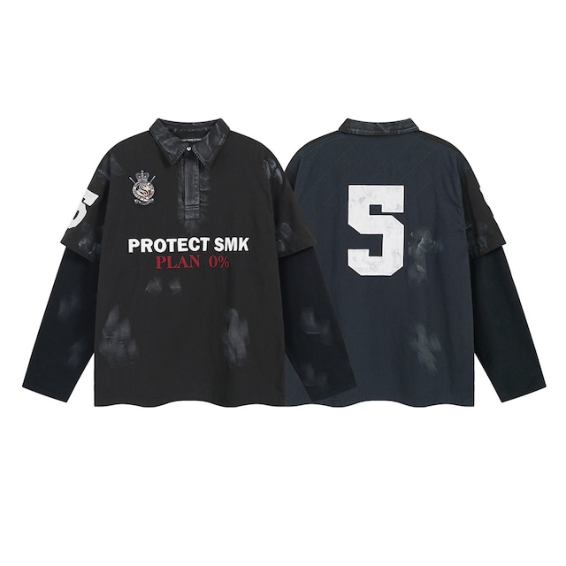 VINTAGE ストリート 汚れ加工 ロングTシャツ T2049