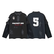 VINTAGE ストリート 汚れ加工 ロングTシャツ T2049