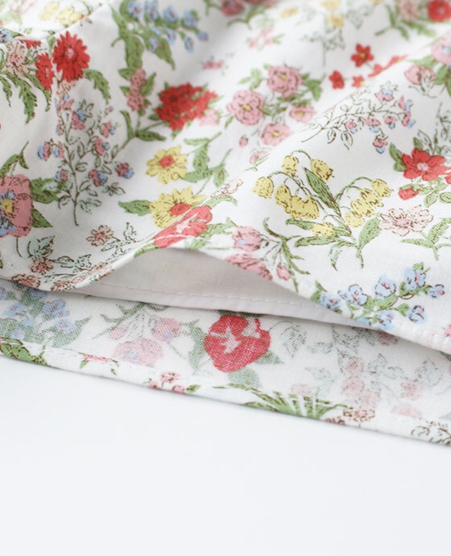 Flower print short pants<Red>