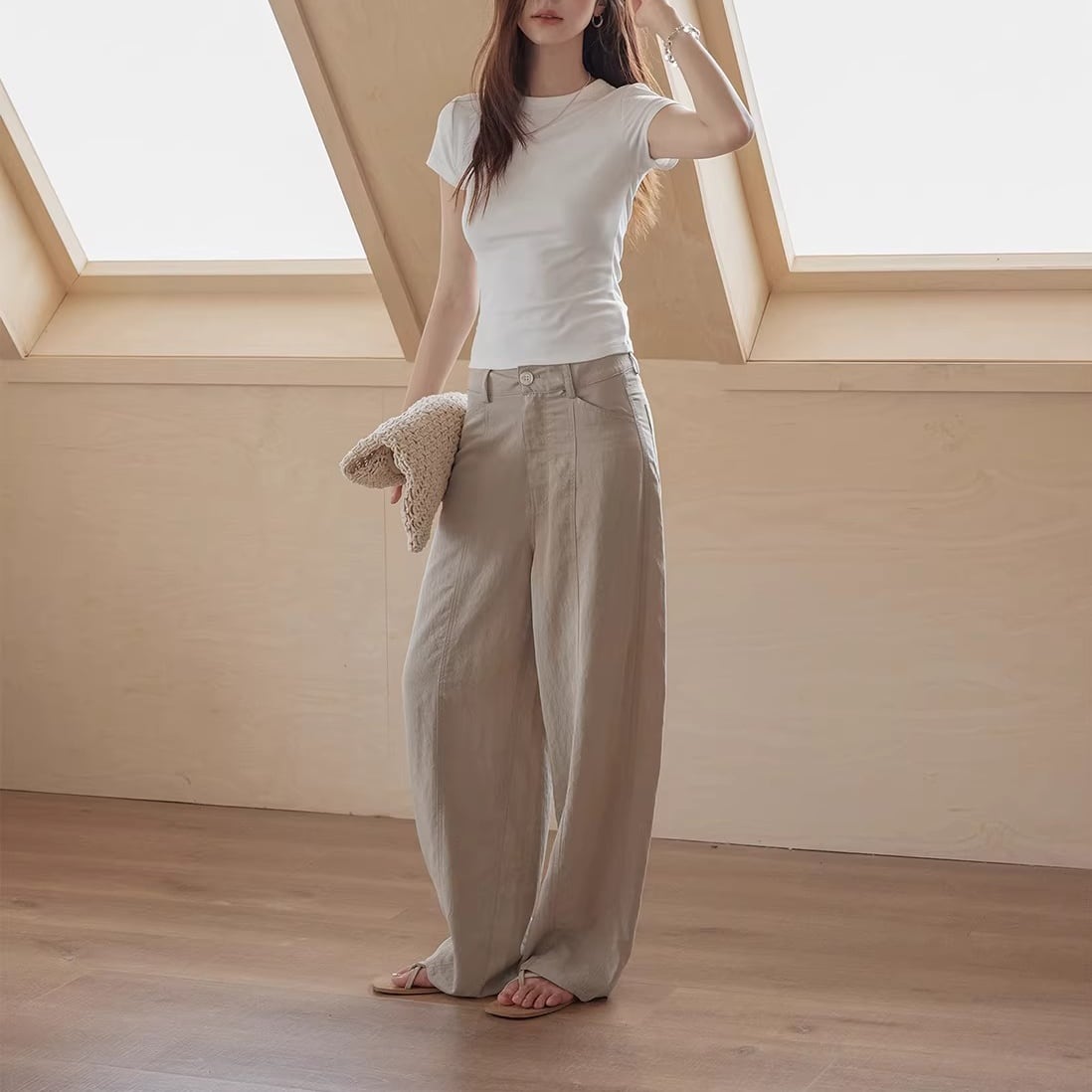 テンセルドレープワイドレッグパンツ 3color APA0064