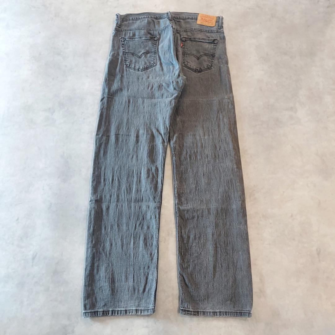 リーバイス569 Levis W36 ブラックデニム 黒 縦落 古着 15352 リーバイス569 Levis W36 ブラックデニム 黒 縦落 古着 15352
