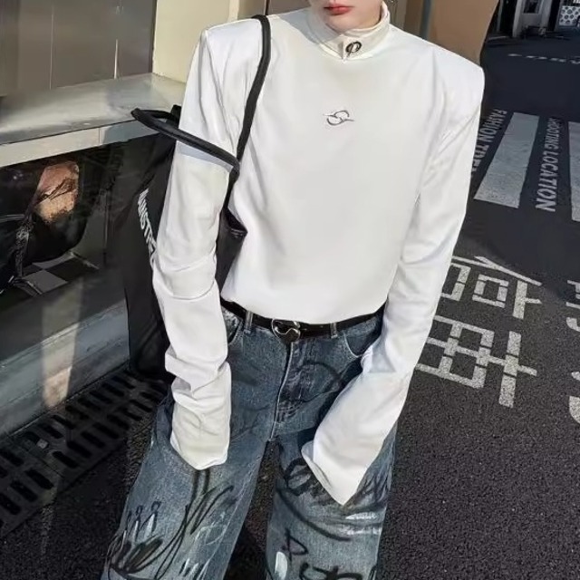 メタルモチーフハイネックトップス 2color MTO0497