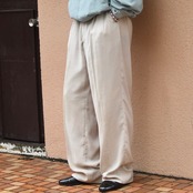 PRONTI rayon blend "杢調" 2tuck slacks
