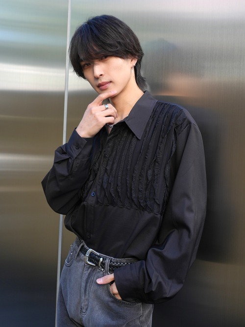 【ALUDE SELECT】simple frill shirt(2color)