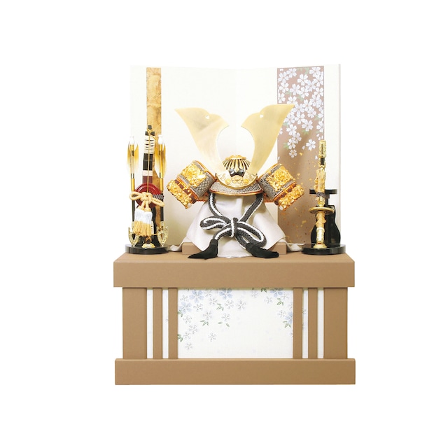 五月人形＜小型収納飾り＞紫段兜